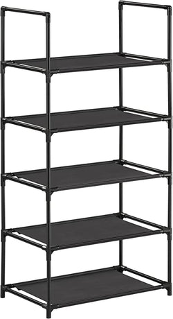 Pantof Rack - cu 5 niveluri - Depozitare de încălțăminte - Standing Rack - cu cadru metalic - negru