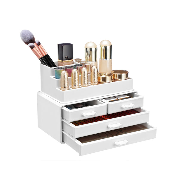 Organisateur de Make -Up - avec 4 tiroirs - blanc