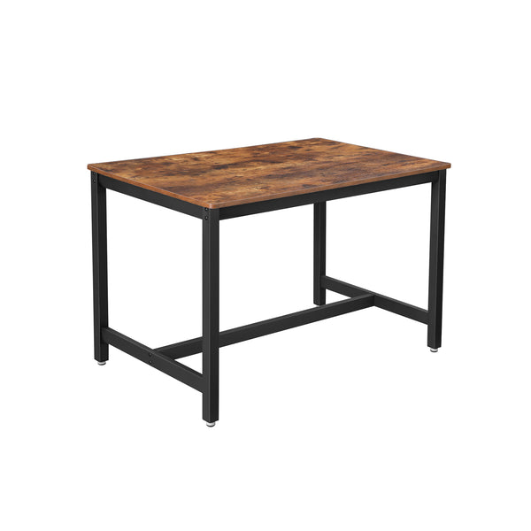 Keukentafel - Voor 4 personen - 120 x 75 x 75 cm - Metalen frame en houtenblad - Industrieel Ontwerp - Bruin
