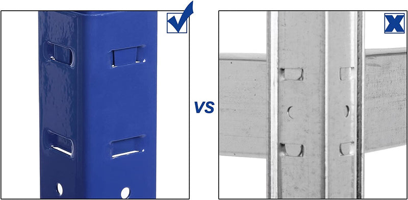 Opbergrekken - Set van 2 - kelderkasten - 5 verstelbare planken - Metalen planken - Blauw