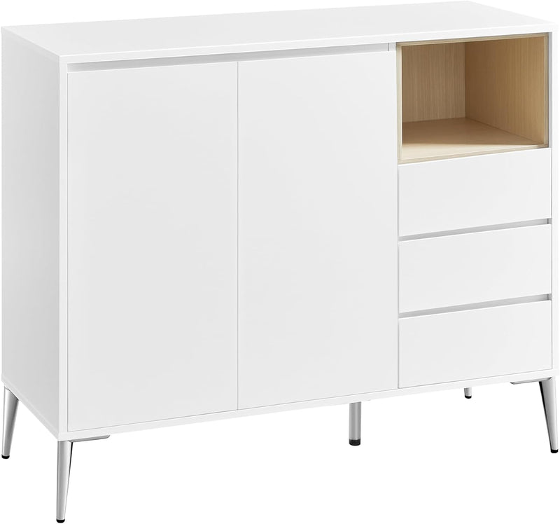 Opbergkast - Dressoir - Met openslaande deuren en 3 lades - Modern - Wit