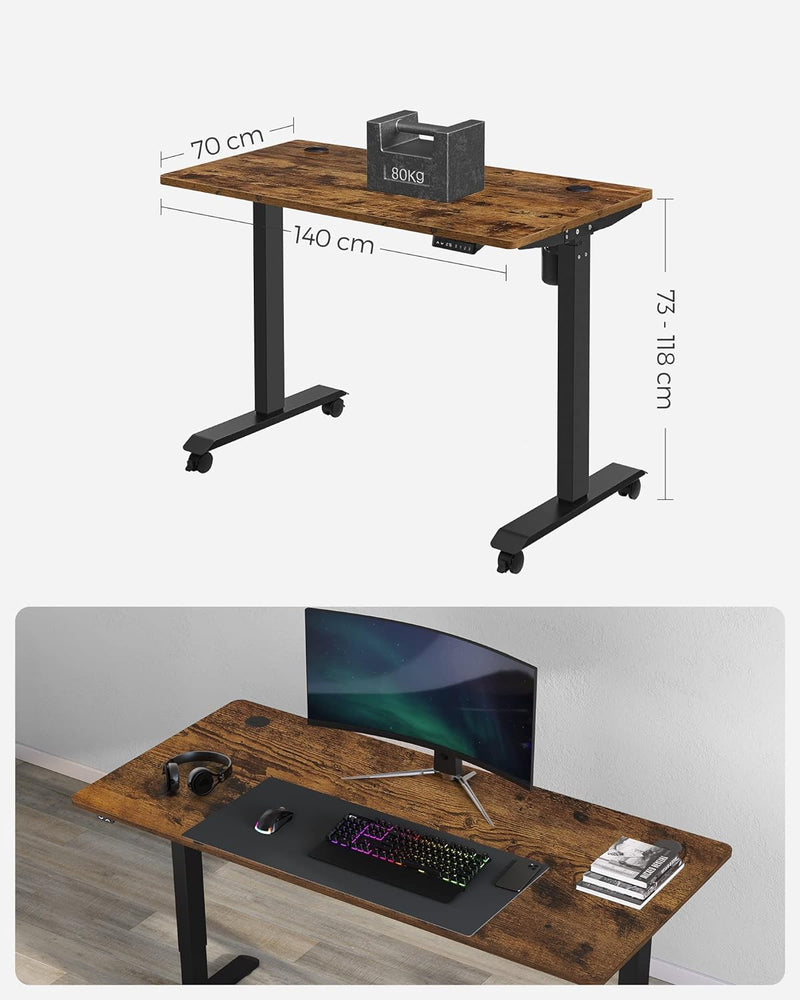 Sit Stand Desk - Computed Table - Höjdjusterbar - med hjul - Desk