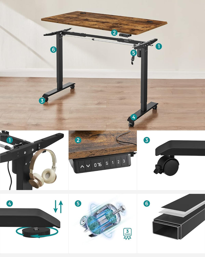 Stand Stand Desk - Tabel calculat - Reglabil înălțime - cu roți - birou