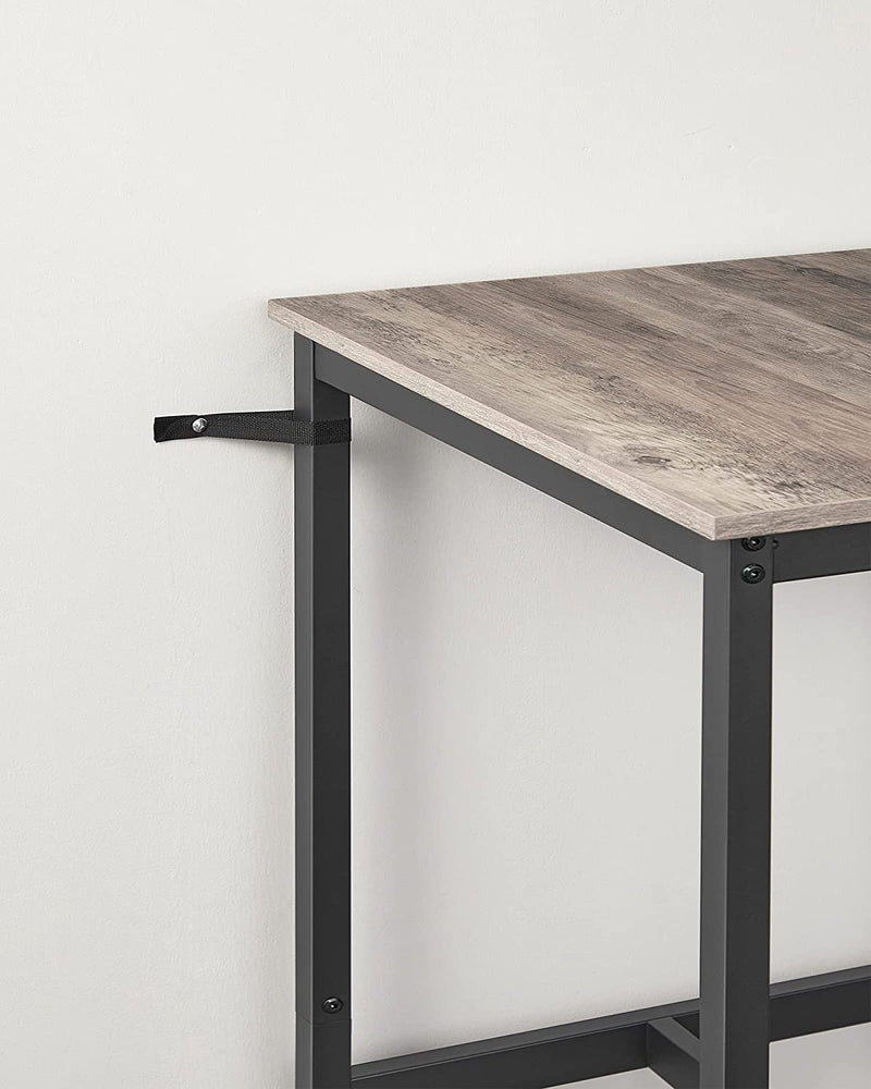 Søjlebord - Standing Bord - Kitchen Table - Med stålramme - 60 x 60 x 92 cm - Industriel design - sort brun