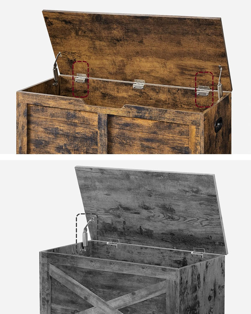 Shoe Bank - förvaringslåda - med lock - 40 x 100 x 46 cm - brunt