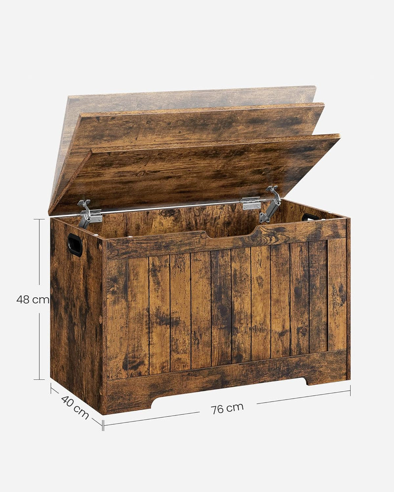 Opbergkist - Schoenenbank - Met deksel - 40 x 76 x 48 cm - Hout - Bruin