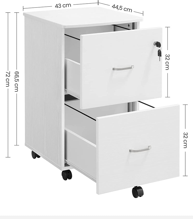 Armoire d'archive - Récipient en rouleau - avec dossiers de suspension réglables - blanc