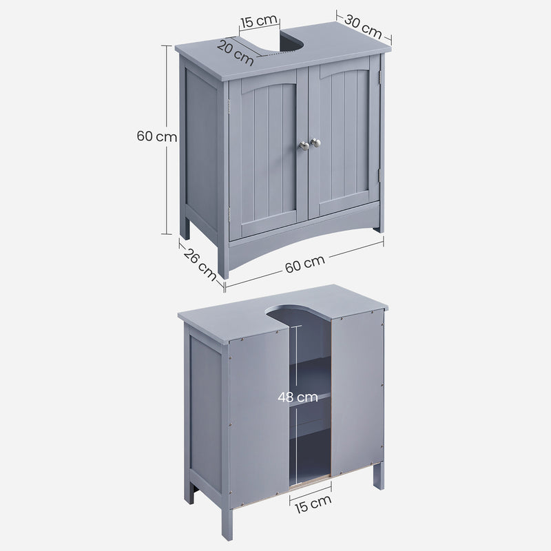 Armoire de salle de bain - Wasbak Cabrice - Deux portes - Gray