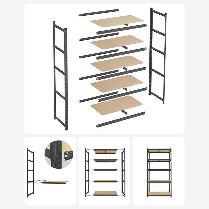 Rack Box - Cellar Rack - med 5 niveauer - på 200 cm høj - sort