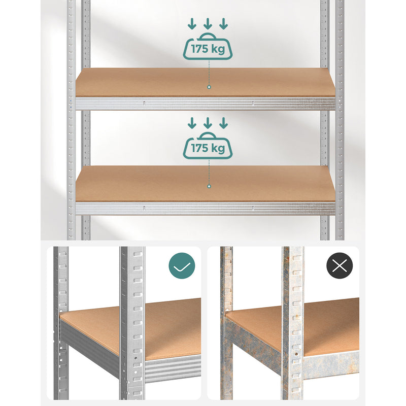 Rack Box - Subsol - cu 5 niveluri - de 200 cm înălțime - argint