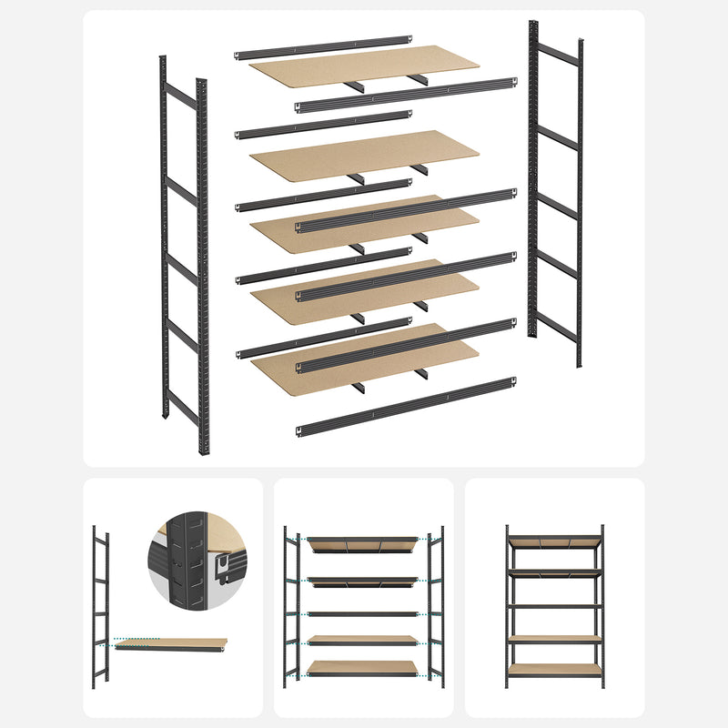 Rack Box - Cellar Rack - Med 5 niveauer - på 200 cm høj - grå