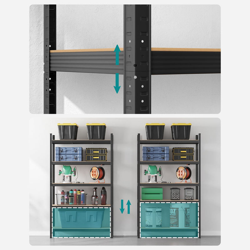 Stellingkast - Kelderrek - Met 5 niveaus - Van 200 cm hoog - Grijs