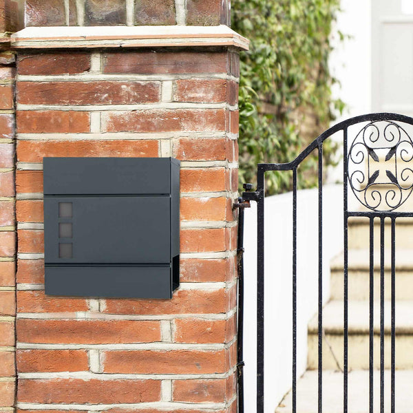 Wall Letterbox - Letterbox - Med tidningsbox - med Lock - Anthriciet