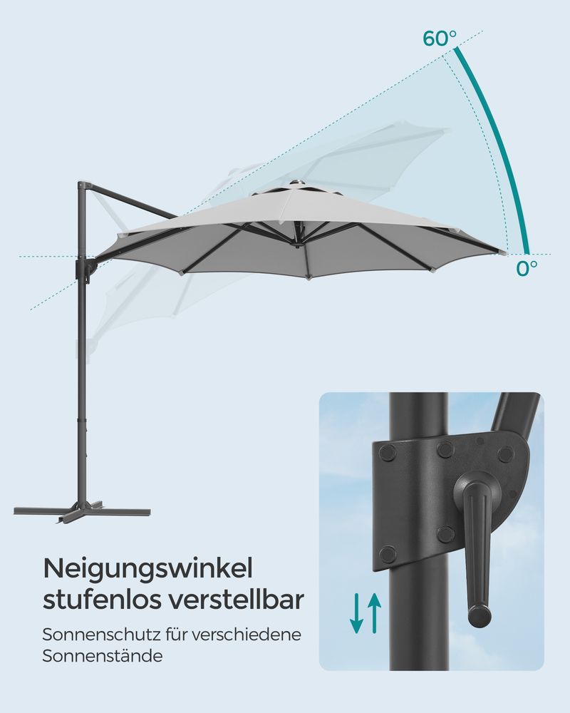 Parasol - Carrier Parasol - Med Crank and Cross Foot - Grey