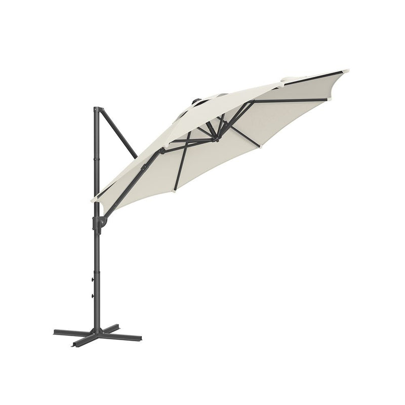 Parasol - Draagarmparasol - Met zwengel en kruisvoet - Wit