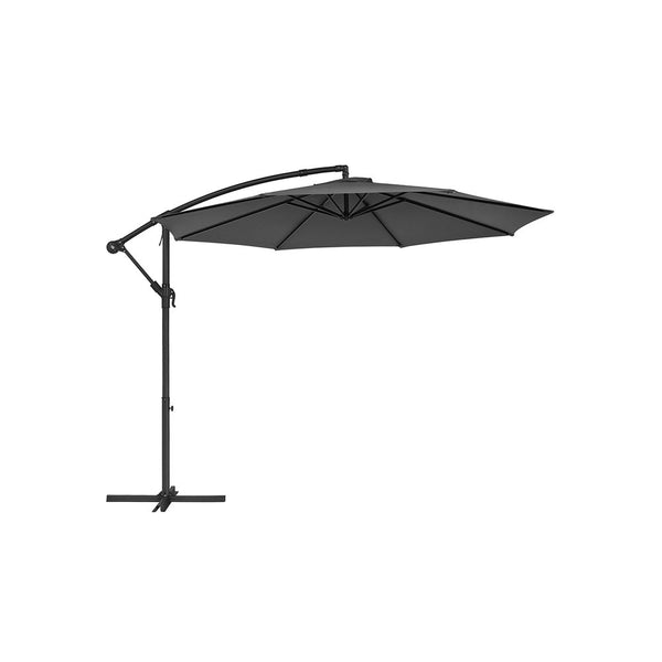 Parasol - Sunshade - Octagonal - Med Sling och Cross Base - Grey