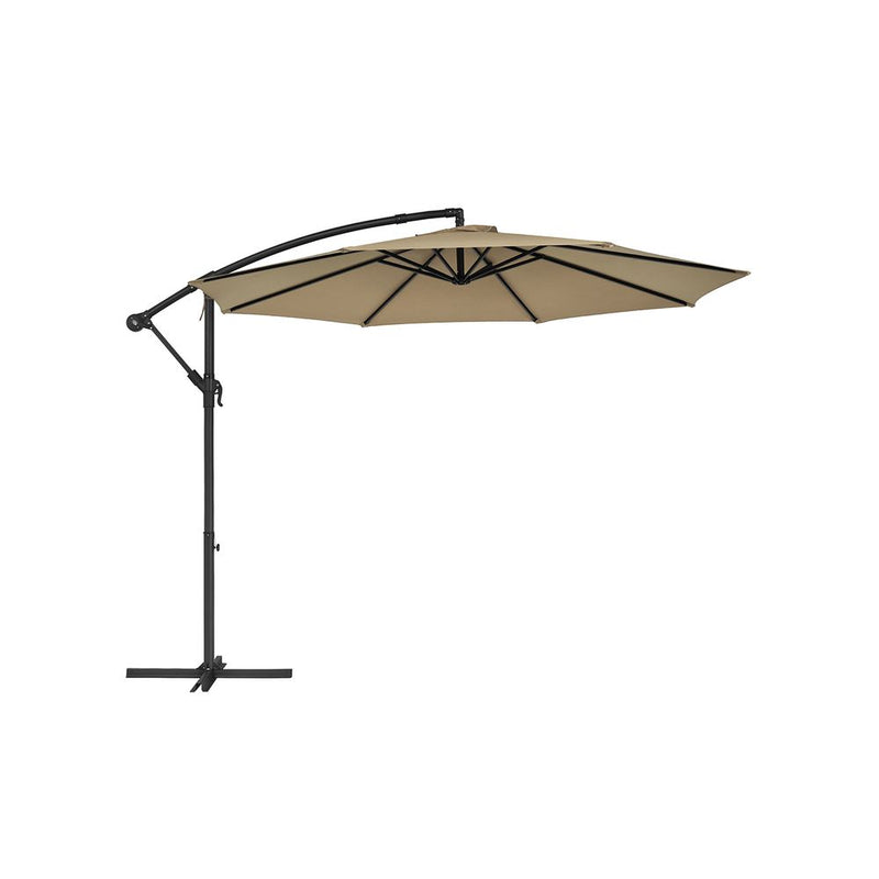 Parasol - Sunshade - Octagonal - Med Sling och Cross Foot - Brown