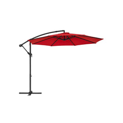 Parasol - Zonnescherm - Achthoekig - Met slinger en kruisvoet - Rood