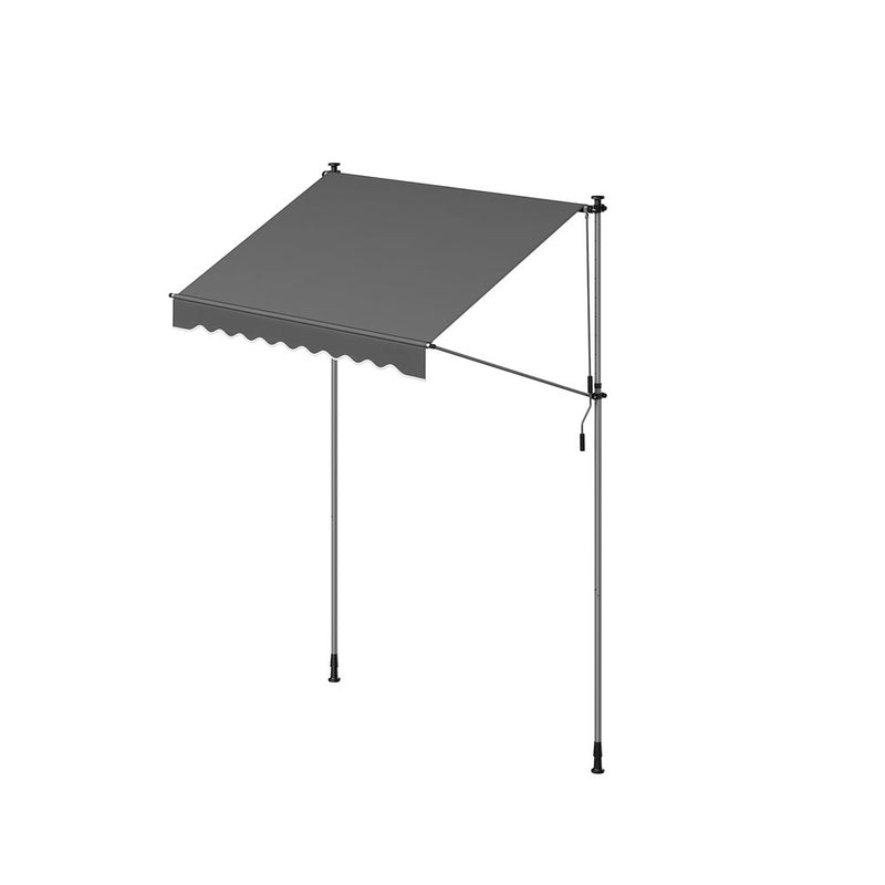 Sunshade - Clamping Canopy - för solskydd - 200 x 120 cm - med handgirland - grå