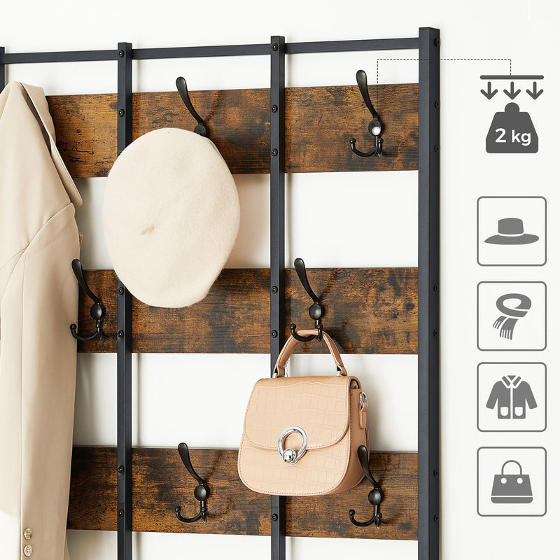 Armoire de garde-robe - Rack-coulage - avec banc - Rack à chaussures - marron noir