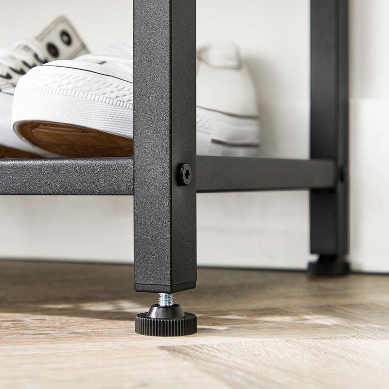 Armoire de garde-robe - Rack-coulage - avec banc - Rack à chaussures - marron noir