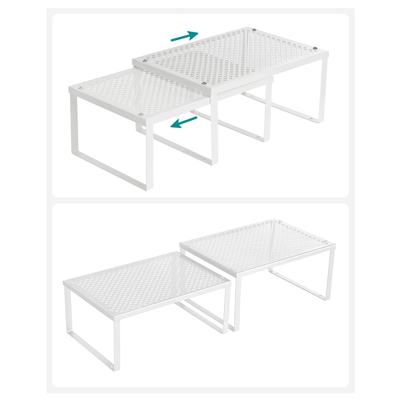 Organisateurs de cuisine - planches de cuisine - Ensemble de 2 - métal - blanc