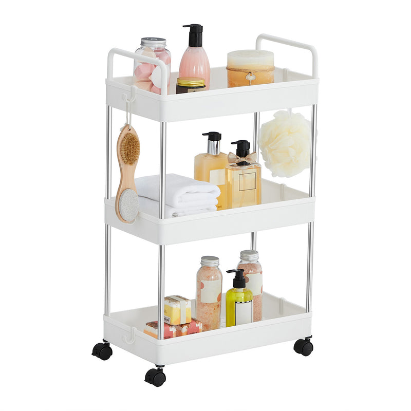 Kitchen Trolley - Rollerbil - med 3 niveauer - med hjul - Hvid