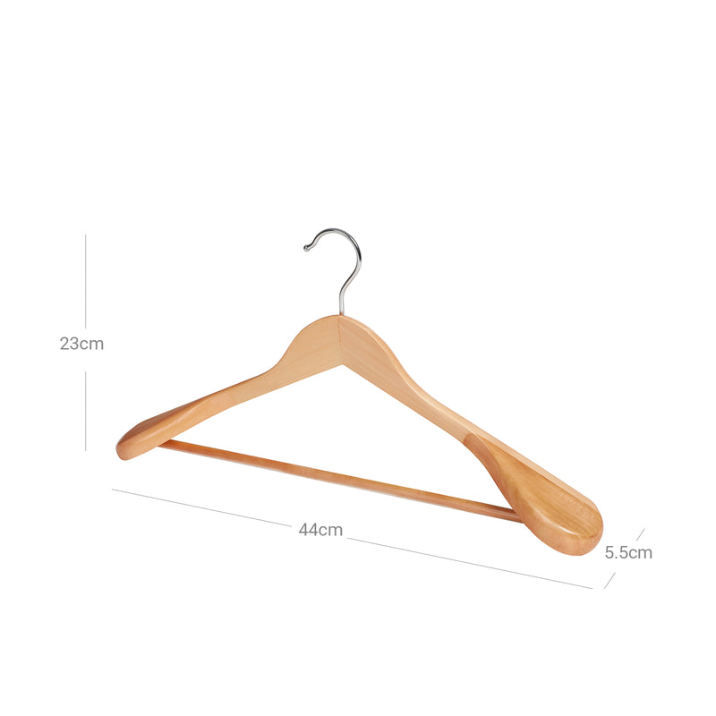 Kledinghangers - Houten hangers - Massief hout - Extra zwaar - Bruin