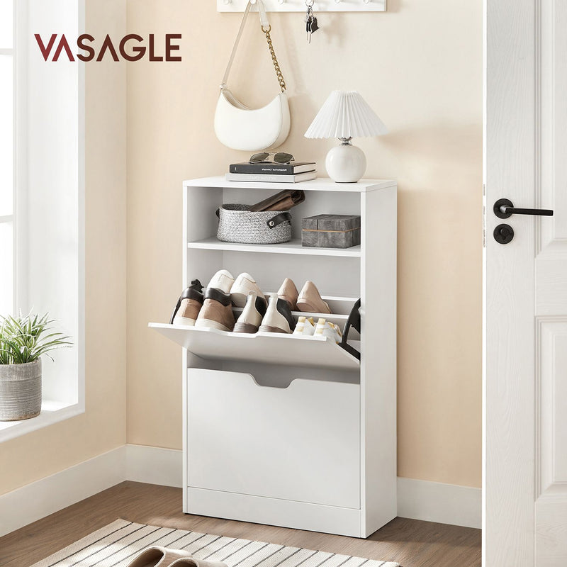 Armoire à chaussures - avec 2 vannes - moderne - blanc