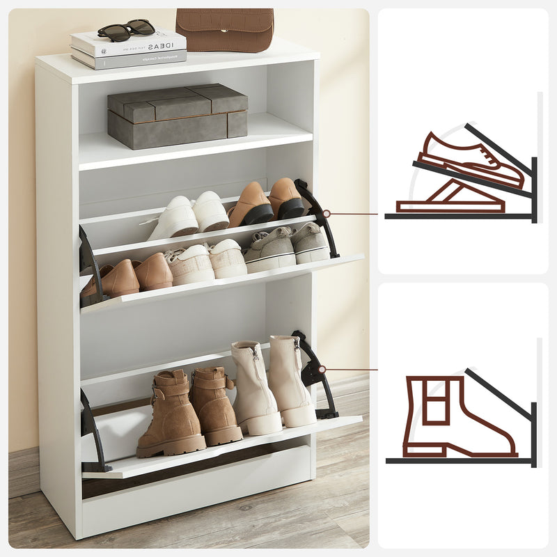 Armoire à chaussures - avec 2 vannes - moderne - blanc