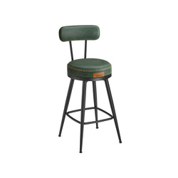 Barkrukken - Barstoelen - Set van 2 - Metalen frame - Met rugleuning - Groen