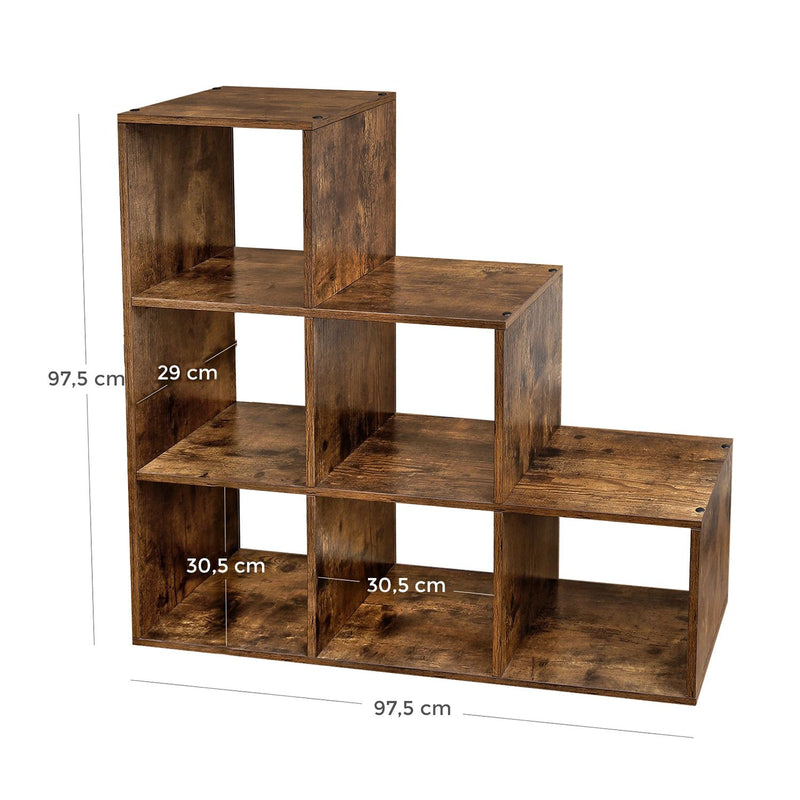 Armoire de rangement - Rack debout - avec 6 cubes - Brown - Brun