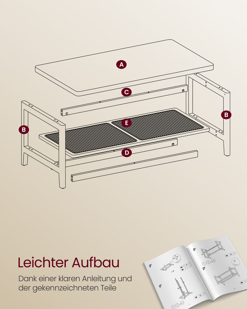 Salontafel - Dressoir - 2 lagen met opbergruimte - Hout - Bruin