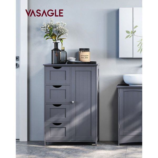 Armoire de rangement - armoire de salle de bain étroite - avec 4 tiroirs - bleu