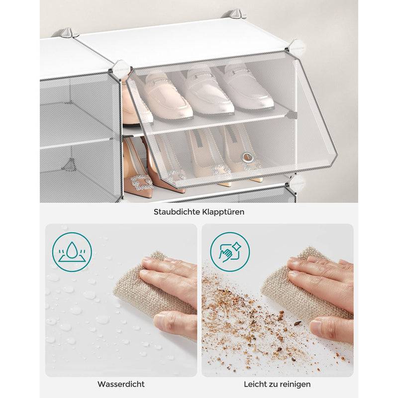 Skodabinet - sko rack - med 8 rum - hvidt