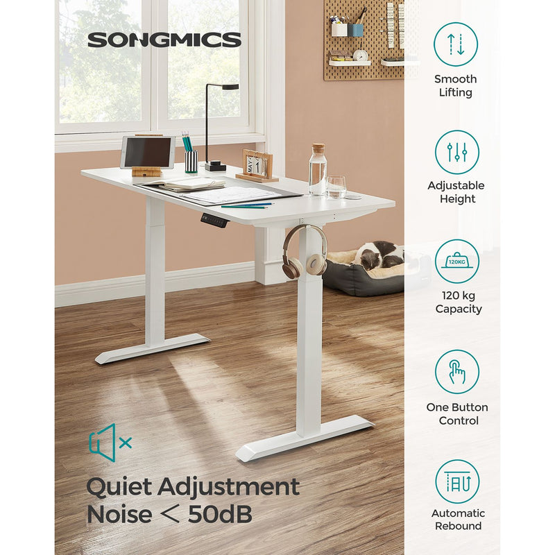 Sit Standing Desk Frame - Computer Table Rame - Höjd justerbar - vit