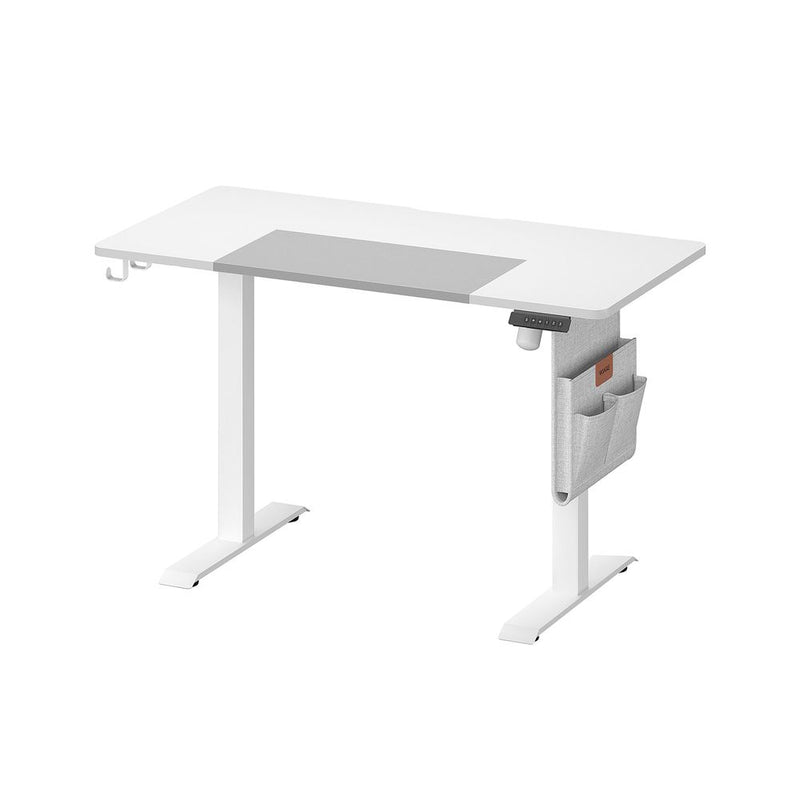 Desk - Elektrisk skrivebord - i højdejusterbar - med hjul - 60x120cm - Hvid