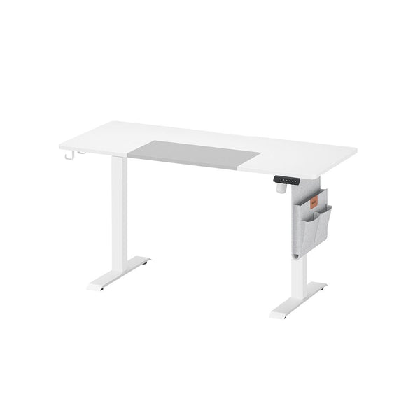 Bureau - Elektrisch bureau - In hoogte verstelbaar - Met wielen - 60x140cm - Wit