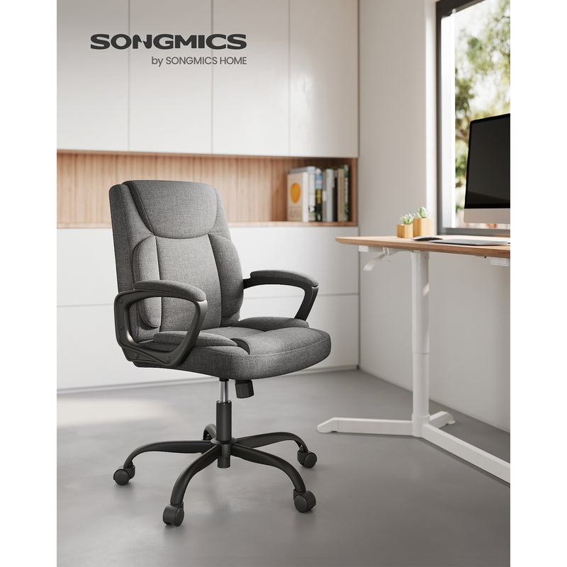 Chaise de bureau chaise d'ordinateur - avec fonction d'inclinaison - tissu couvert - Gray