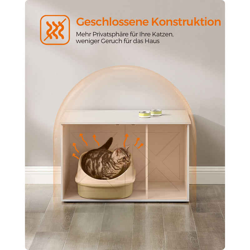 Litter Box Armotboard - avec mur de partition amovible - blanc