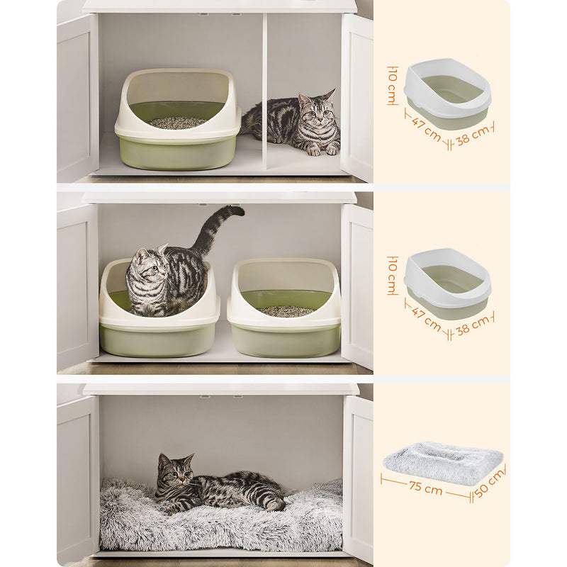 Litter Box Armotboard - avec mur de partition amovible - blanc