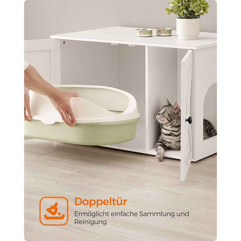 Litter Box Armotboard - avec mur de partition amovible - blanc