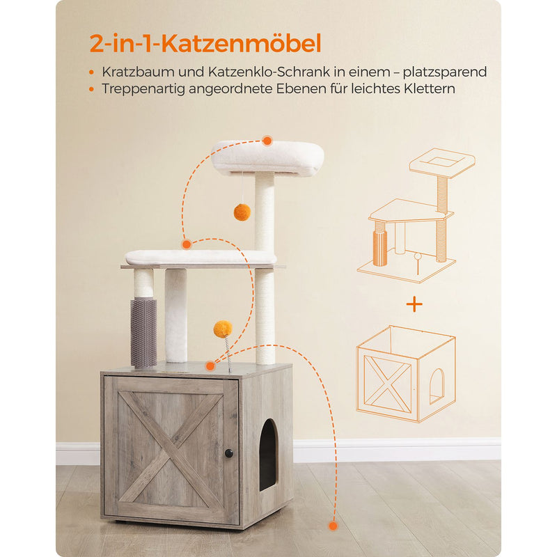 Post de zgârieturi - 2 -in -1 - Litter Box and Stichod Post - Modern Cat Tree