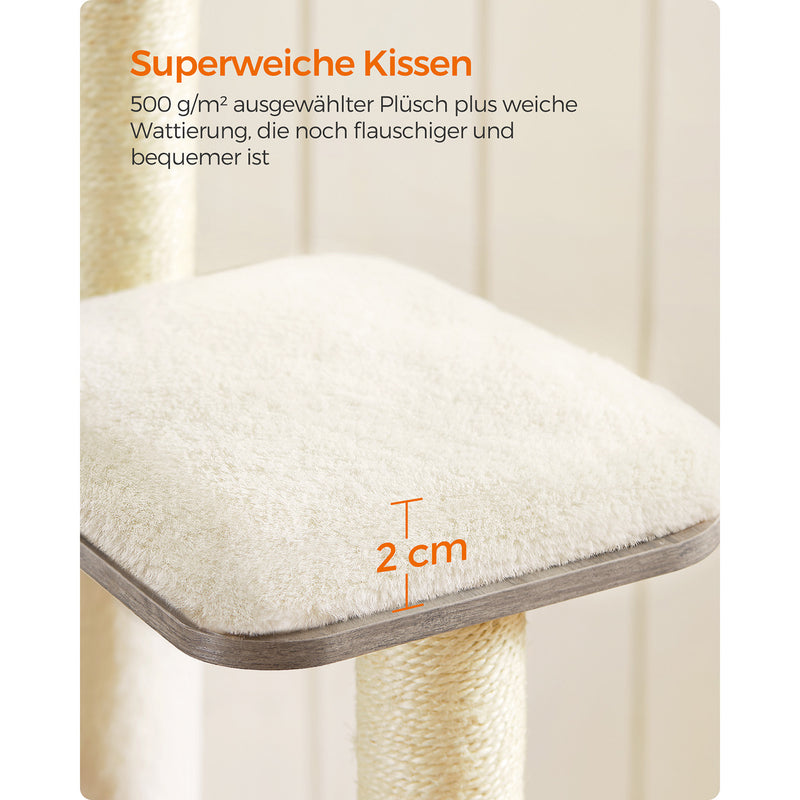 Scratching Post - Cat Tree - Med aftagelige puder - 2 Plateauer - Moderne - Vintage Brown