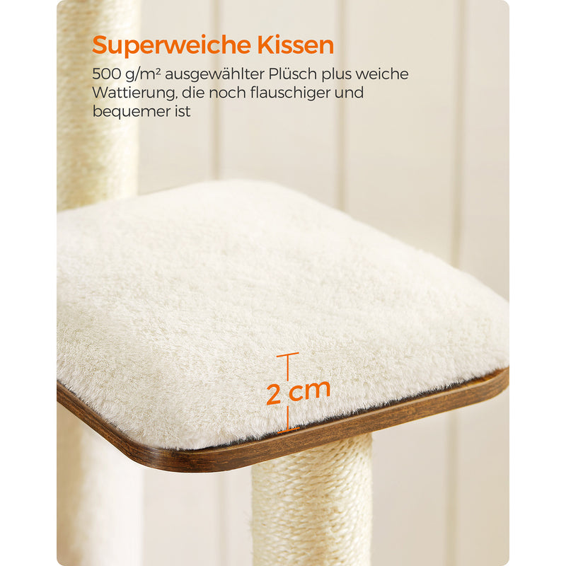 Scratching Post - Cat Tree - Med avtagbara kuddar - Modern - Vintage Brown