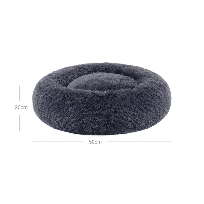 Panier de chien - Lit de chien moelleux - Ø 120 cm - pour les chats et les chiens - Gris foncé