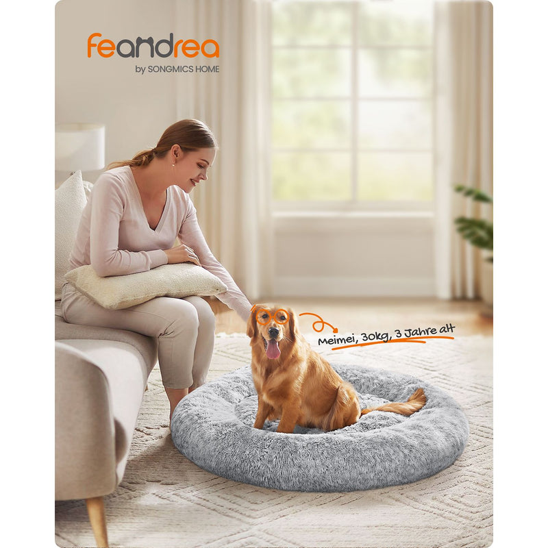 Koirakori - Fluffy Dog Bed - Ø 120 cm - erityisen hyvä - vaaleanharmaa