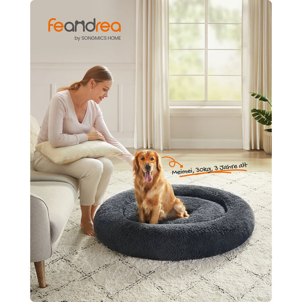 Koiran sänky - Fluffy Dog Bed - Ø 120 cm - erityisen hyvä - tummanharmaa