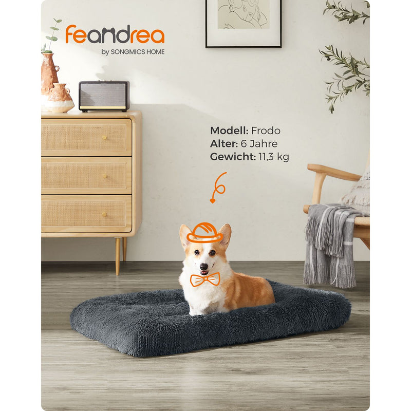 Koirakori - Fluffy Dog Bed - 95 x 60 cm - tummanharmaa