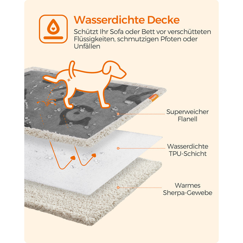 Waterdichte hondendeken - 73 x 63 cm - Grijs